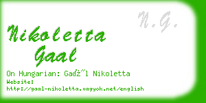 nikoletta gaal business card